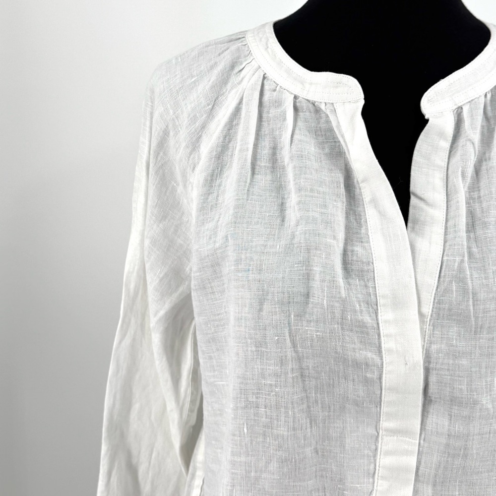 J. Crew White Linen Cabana Top Size M NWT - Picture 11 of 14